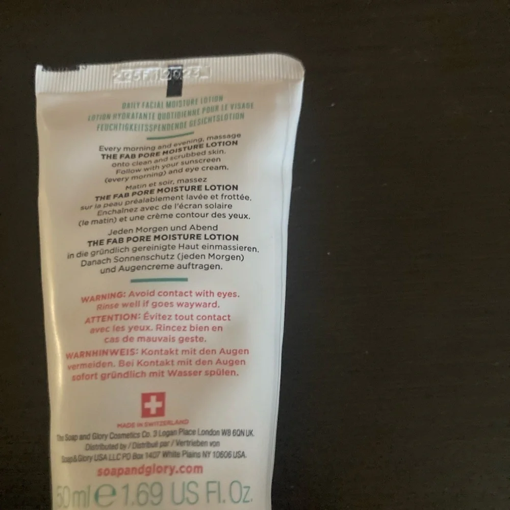Soap & Glory Facial Moisture Lotion- brand new & sealed. 50 ml/1.69 fl oz